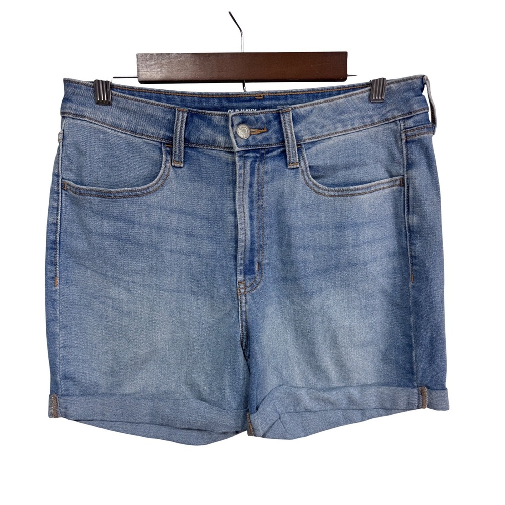 Old Navy Women's 12 Blue Denim Shorts High-Rise Wow Cuffed